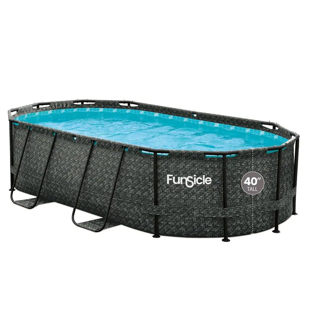 Oval Oasis Designer 1311 x 82 x 39.5 Above Ground Swimming Pool, with FiltraBoost Filter 800 GPH Pump with AutoSkimmer, Ladder