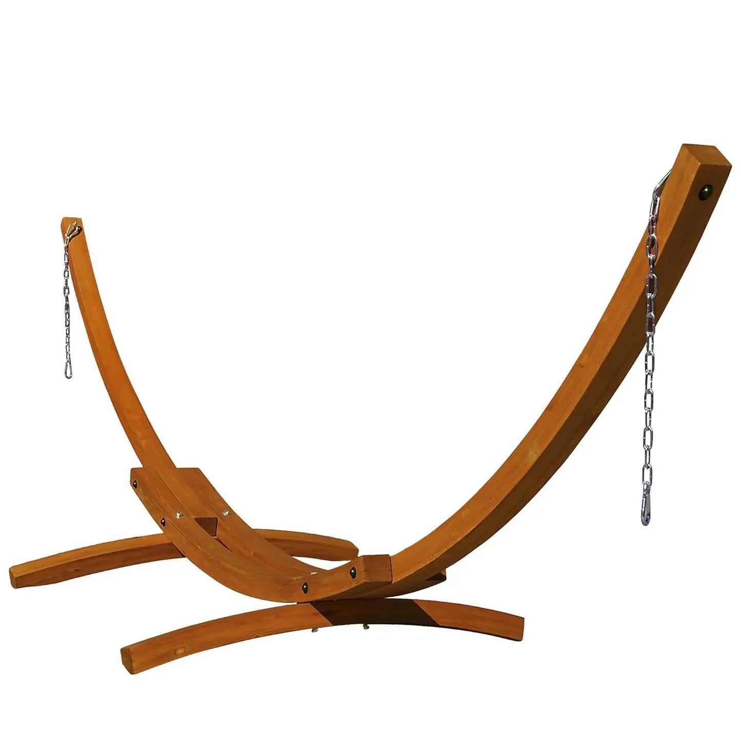 13 FT Outdoor Arc Wood Hammock Stand, 2 Person Hard Pine Wood Hammock Stand with Carabiners and Chains for Outdoor, Customized