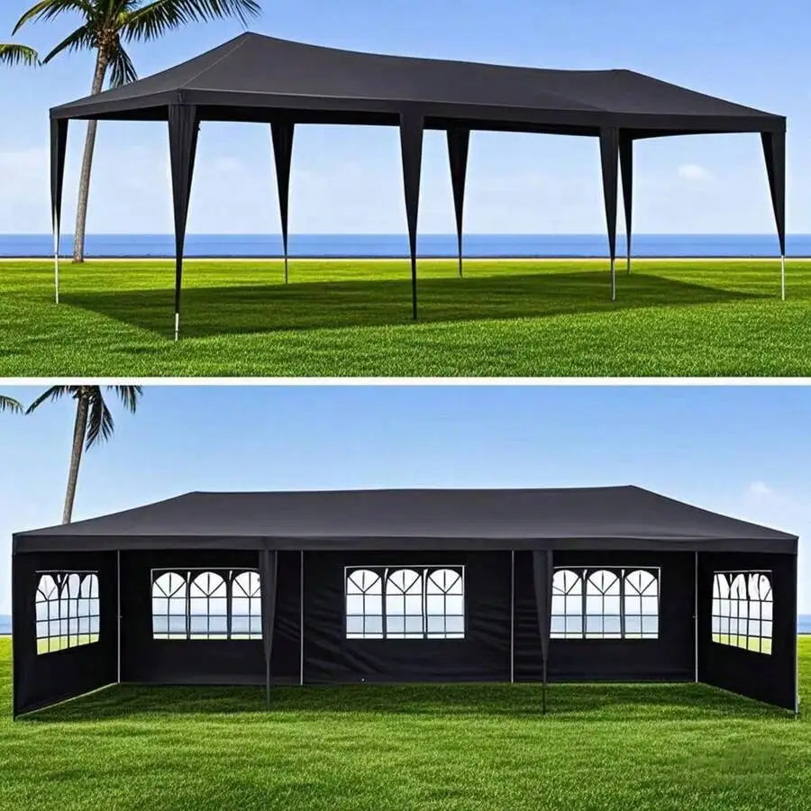 10' X 30' Outdoor Waterproof Gazebo Canopy Tent With Removable Sidewalls And Windows Heavy Duty Tent For Party Wedding Events Beach BBQ