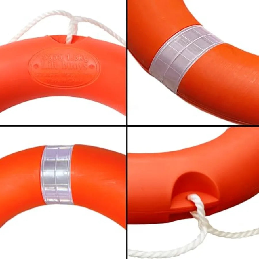 Boat Safety Throw Ring Life Rings for Boats with Water Floating Lifesaving Rope 98.4FT 1.5KG/ 2.5KG International Standard Boat