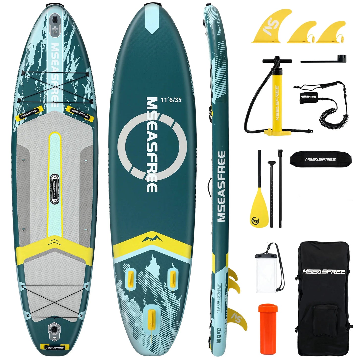 MSEASFREE Inflatable Paddle Board Stand up Paddle Board 10' SUP Board for Youth & Adults
