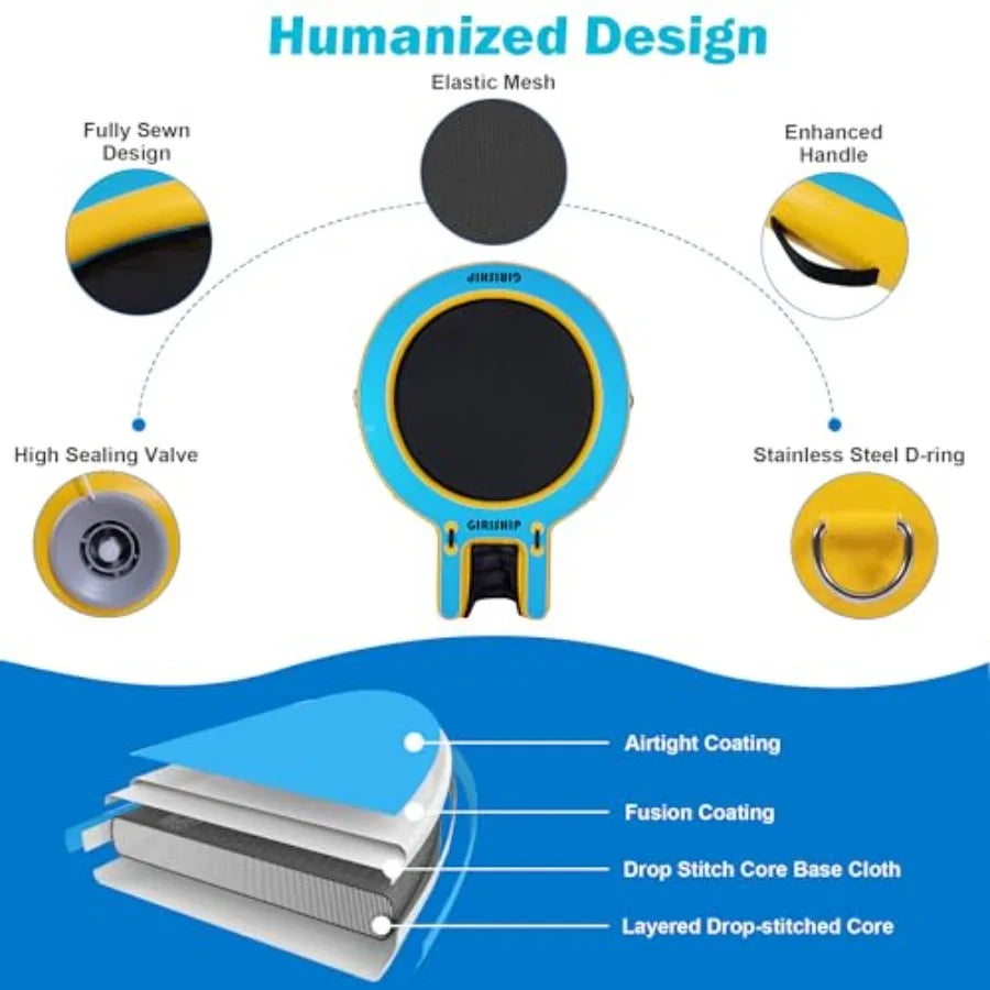 6/8/10FT Inflatable Water Hammock Round Floating Ring Inflatable Floating Dock for Lakes and Pools Pool Hammock Lake Floats for