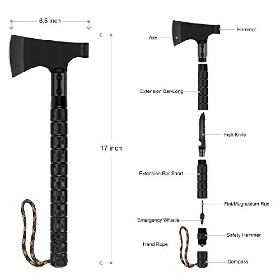 Camping Axe, Folding Survival Hatchet Axe Tactical Camp Axe for Outdoor Adventure