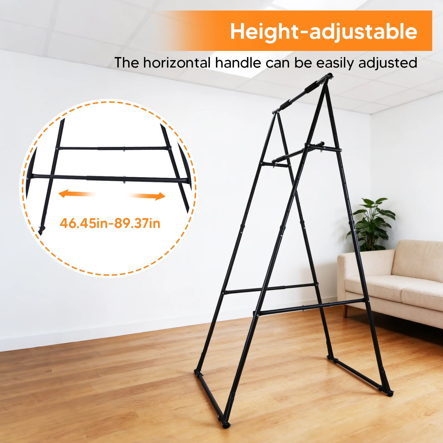 Foldable Free Standing Pull Up Bar Stand Adjustable Pullup Fitness Equipment for Home Gym Strength Training