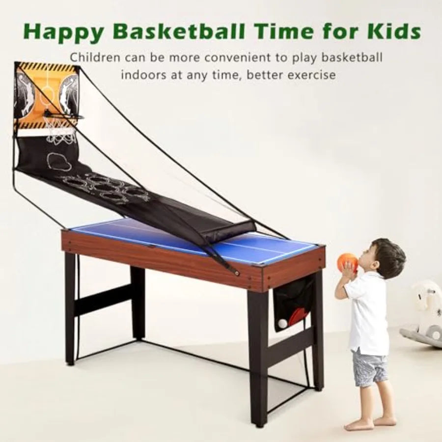 9 in 1 Multi Game Table Combo Game Table Arcade Combination Game Table Set w/Billiards Ping Pong Hockey Basketball Bean Bag and