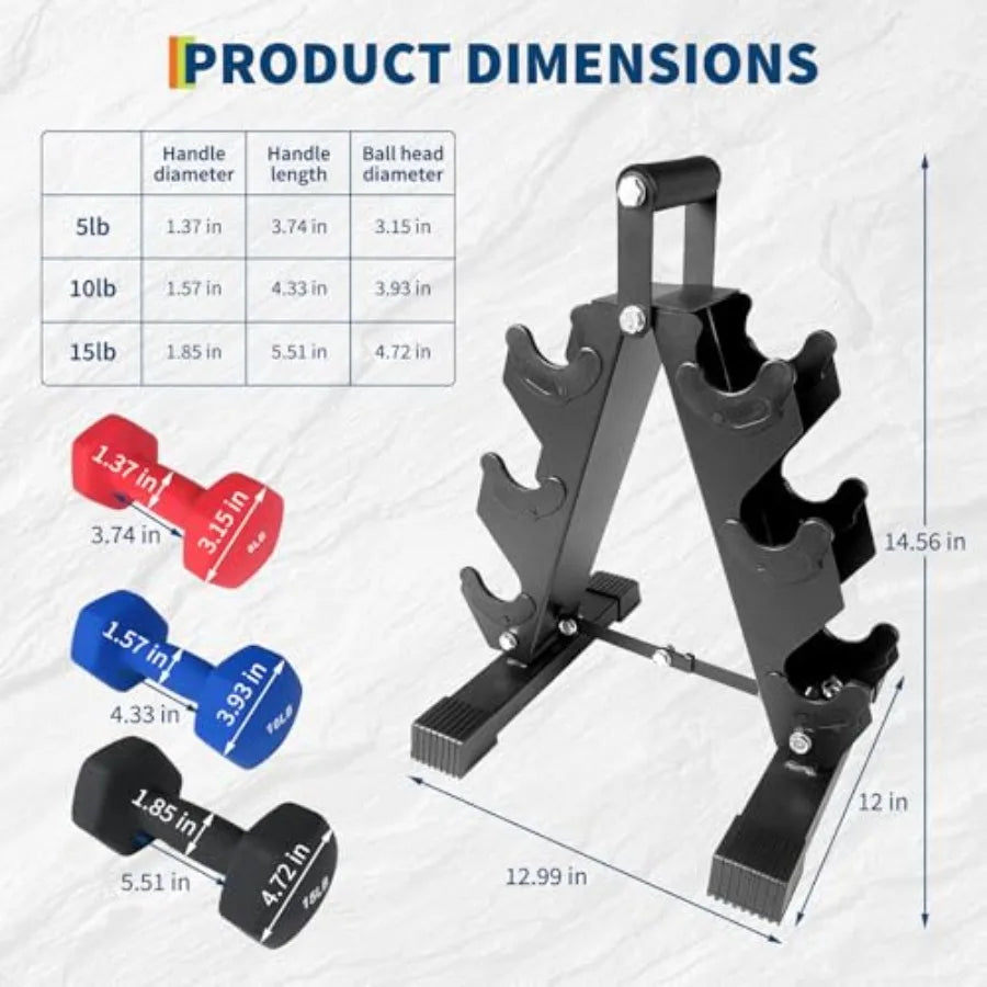 Dumbbell Weight Set for Women, Hex Neoprene Coated Dumbbell Sets, Hand Weight Set for Home Gym, Pairs