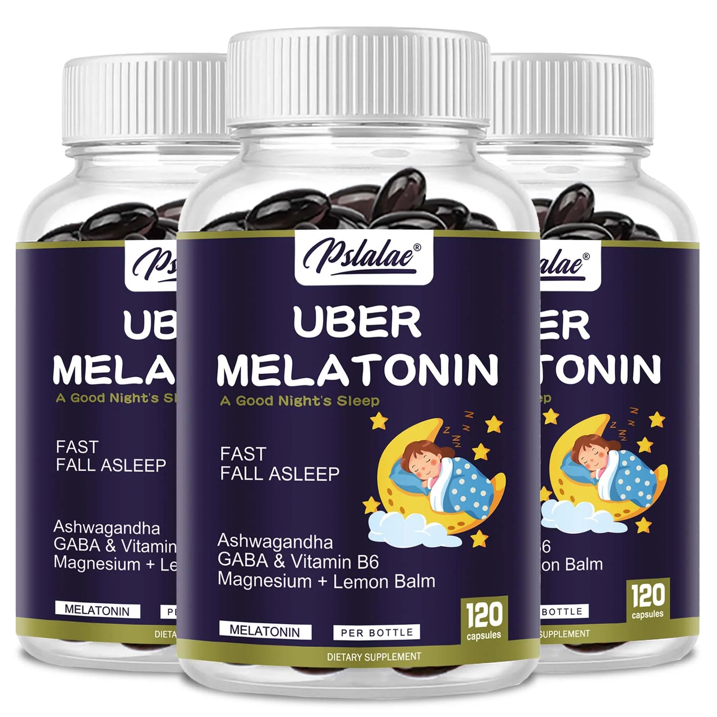 Melatonin - with L-Theanine, Tryptophan, Ashwagandha Supports Circadian Rhythm and Nervous System Health - 120 Capsules