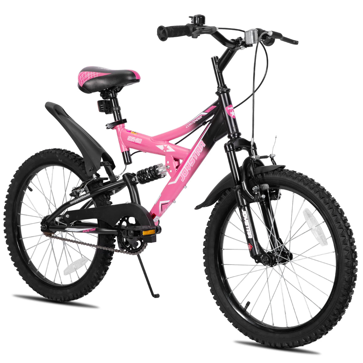 JOYSTAR Dual-Suspension Kids Mountain Bike 20/24" for Ages 6-12 Boys Girls with Dual Handbrake And Kickstand Multiple Colors Available