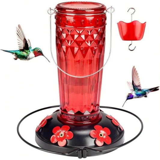 【New style】Zamelane Hummingbird Feeder-16 Ounces, 6 Feeding Ports Glass Hummingbird Feeders For Outdoors, Wide Mouth For Easy F