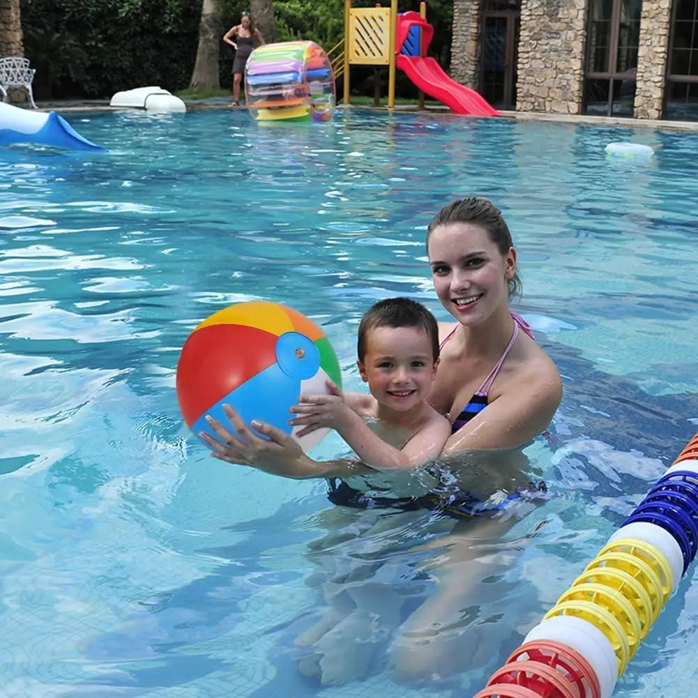 18 Pack Rainbow Beach Balls for Kids Pool Toys,12 in Inflatable Swimming Pool Beach Balls for Summer Water Games Outdoor Fun Play Game Activities, Birthday Party , Hawaiian Tropical Theme Party