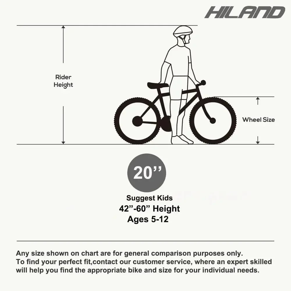 20 Inch 7-Speed Dual-Disc Brake Kids' Mountain Bike for Ages 5+, Suitable for Beach and Trail Riding