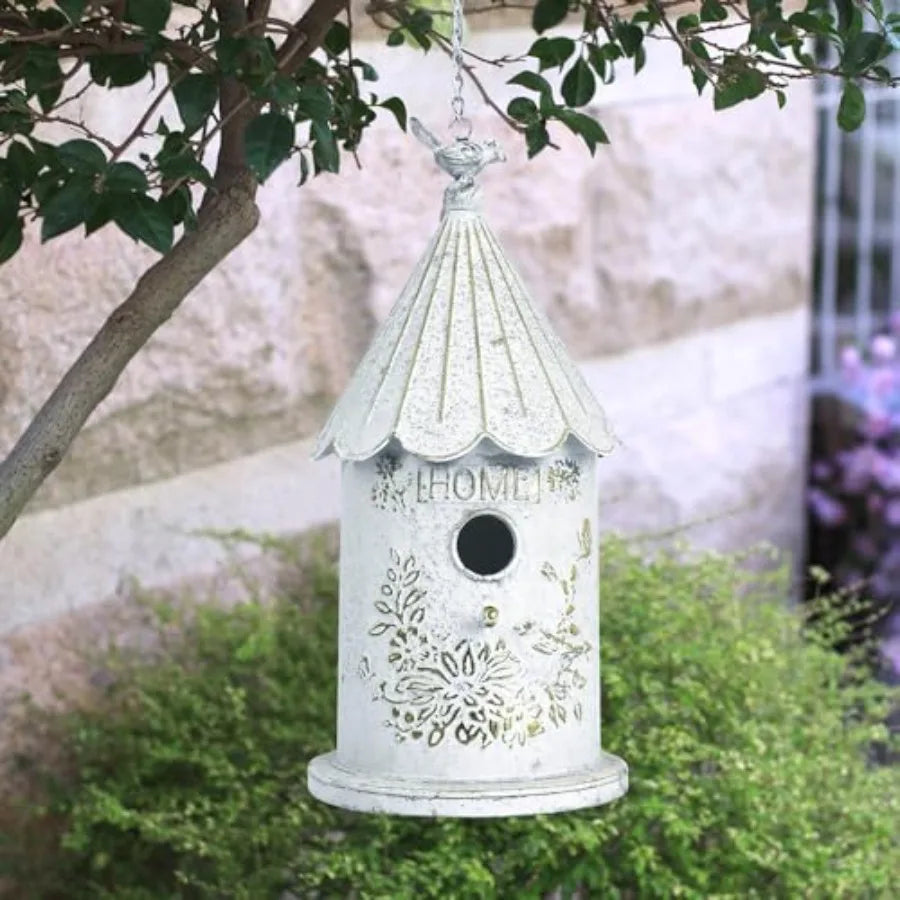 Metal Hanging Birdhouses for Outdoors Bird Houses for Outside Unique Bird Nest for bird Wren Chickadee Sparrow Bird Nest Box fo
