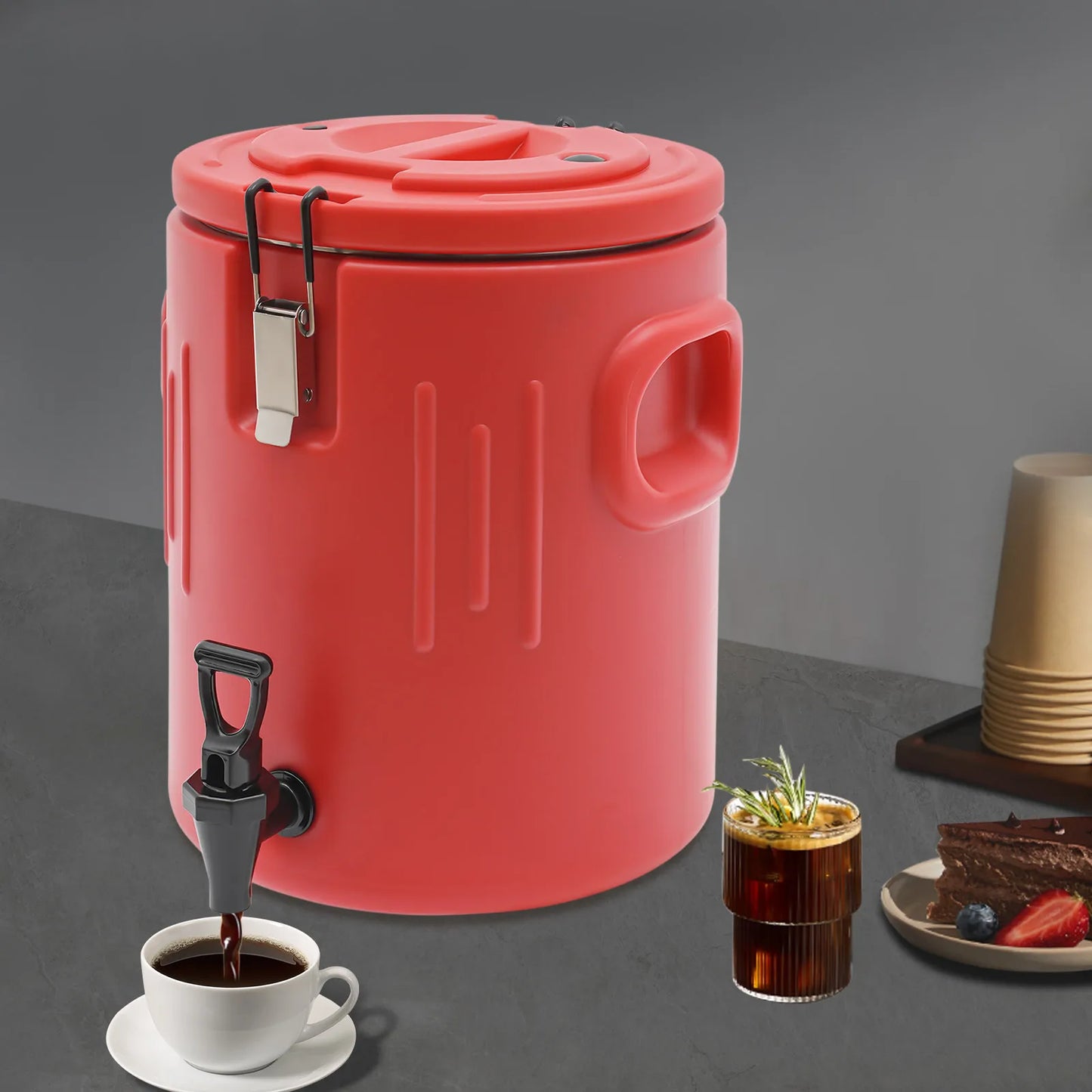 Insulated Beverage Dispenser, Party Drink Cooler with Spigot, Outdoor Picnic Water Jug, 20L Camping Cooler, Tailgating Dispenser