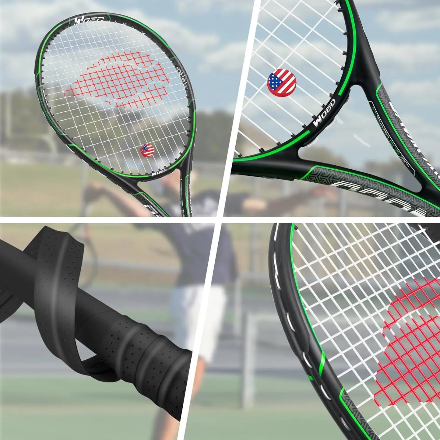 Adult 2 Player Tennis Racket for Beginners and Pros, 27-Inch Speed Racquet with Overgrips, Bag, Dampener, Covers