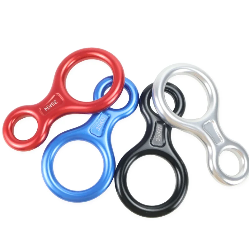 Outstanding Quality 35KN Aluminum Figure 8 Descender Rappel Device for Climbing Rescue Arborist Work 3500kg Capacity Multi-Color