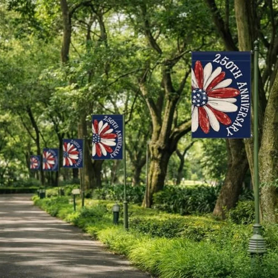 250th Anniversary America Garden Flag, 250 Anniversary USA Flag Patriotic Banner 250 Years of Freedom Yard Sign 4th of July Dou