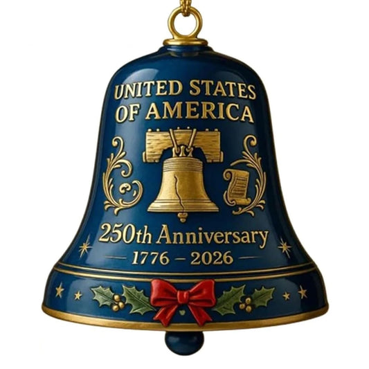 United States 250th Anniversary Bell Ornament 250th Anniversary Bell Ornament Vintage-Style Metal Doorbell for Tree Or Garden