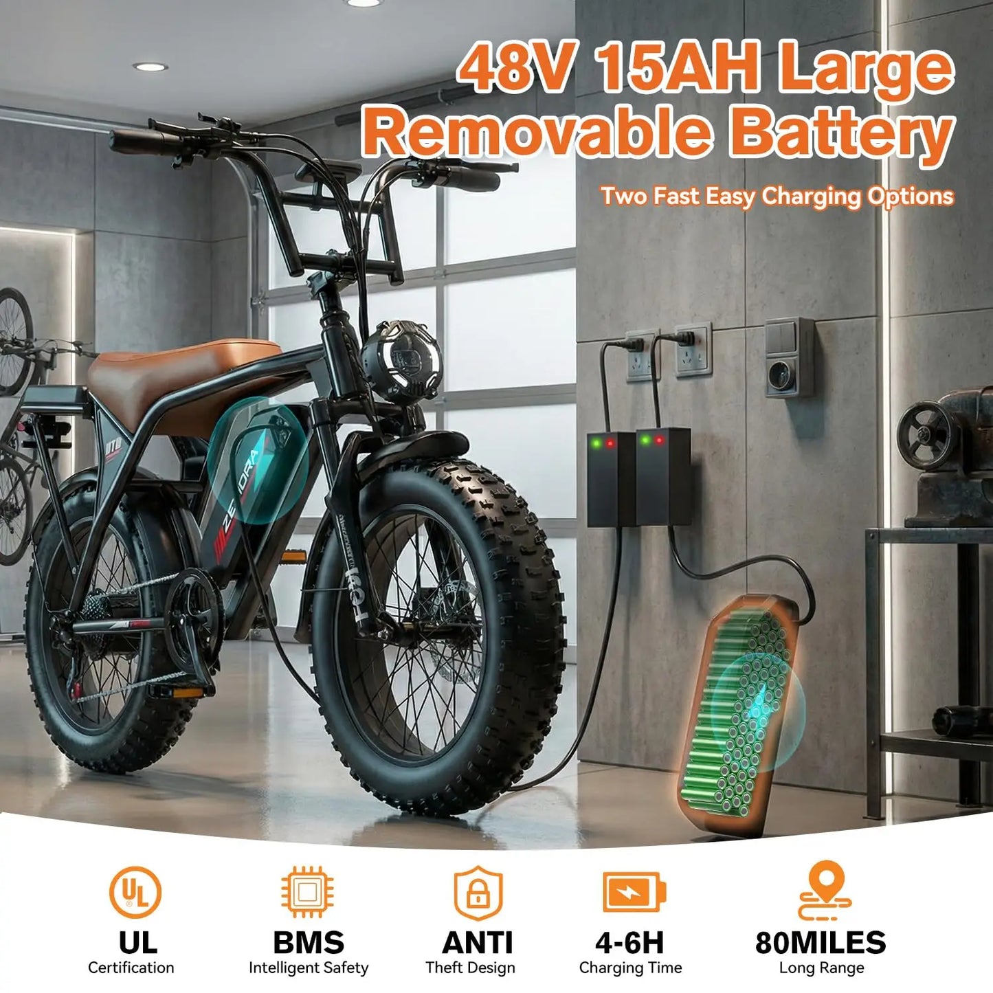 Electric Bike for Adults, 2500W Peak Moto Ebike, 25MPH Electric Dirt Bike, 48V Battery, 80/100/120 Miles Range,, Customized
