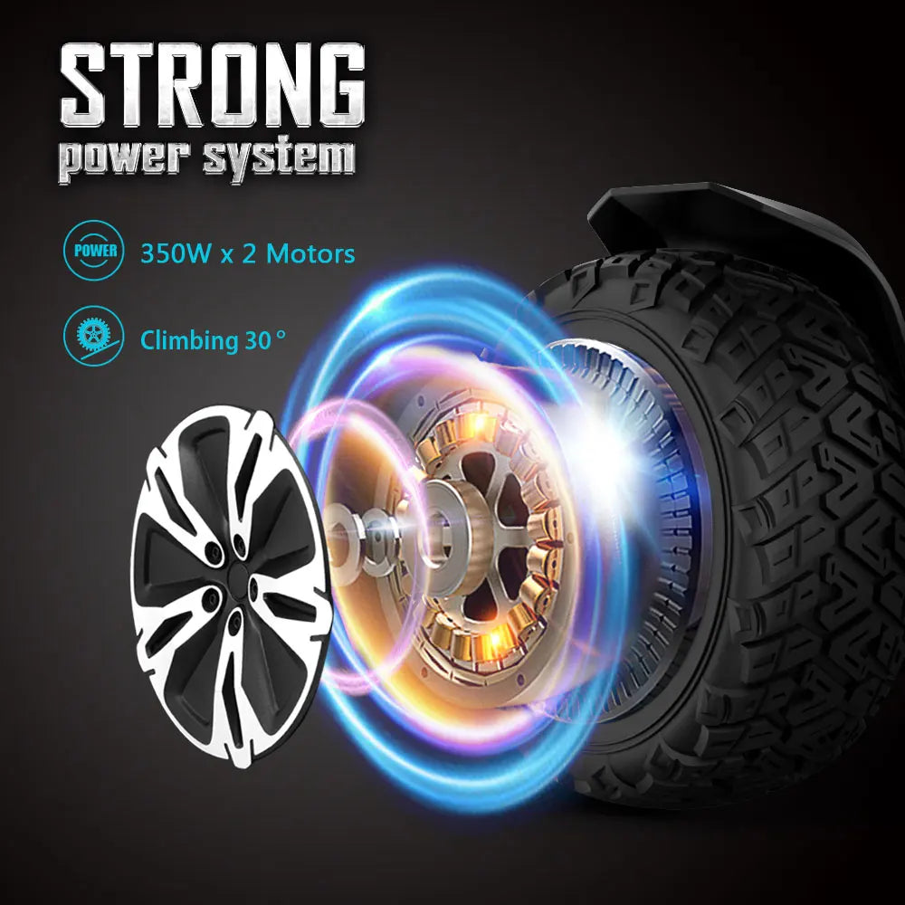 Warrior 8.5 Inch350W*2 off-Road Self-balancing scooter- with Music Speaker And LED Lights, 10mph.