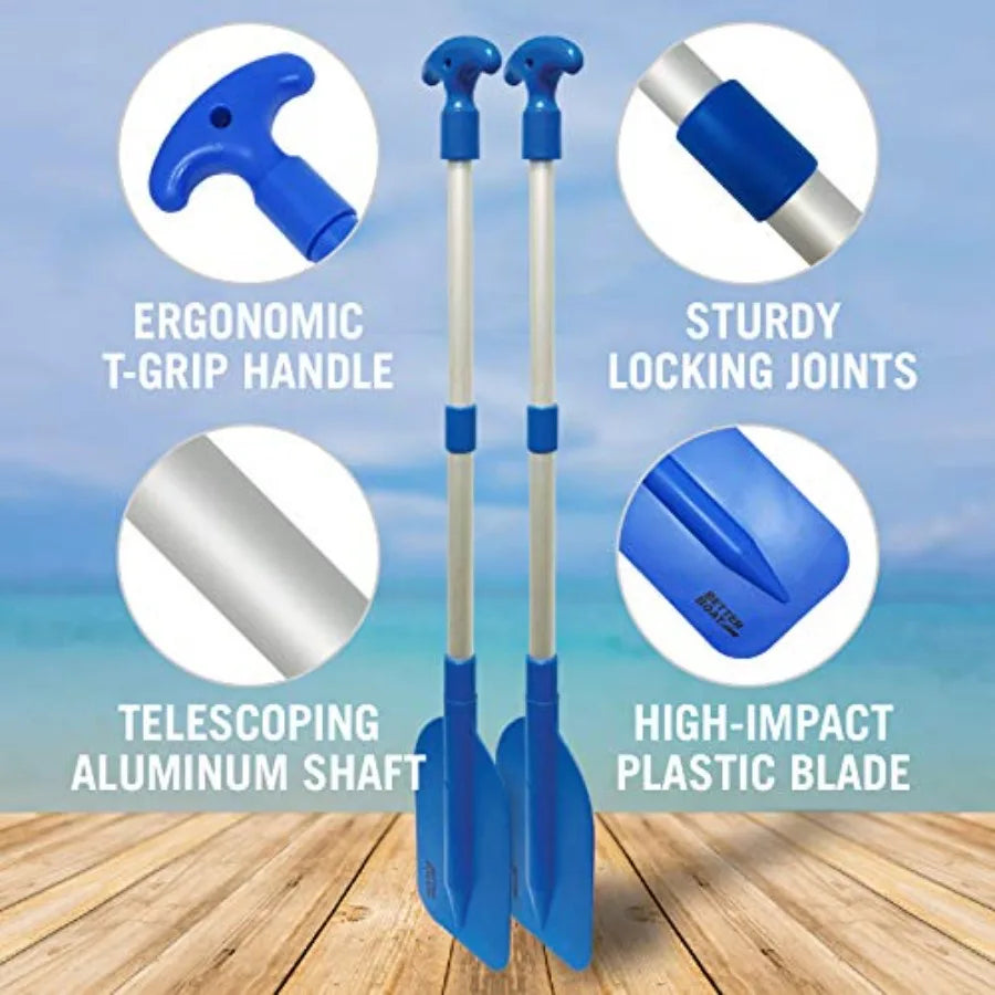 Boat Paddle Telescoping Plastic Collapsible Oar Kayak Jet Ski Rafting Mini Canoe Paddles Tubing Floats Rowing Safety Accessorie