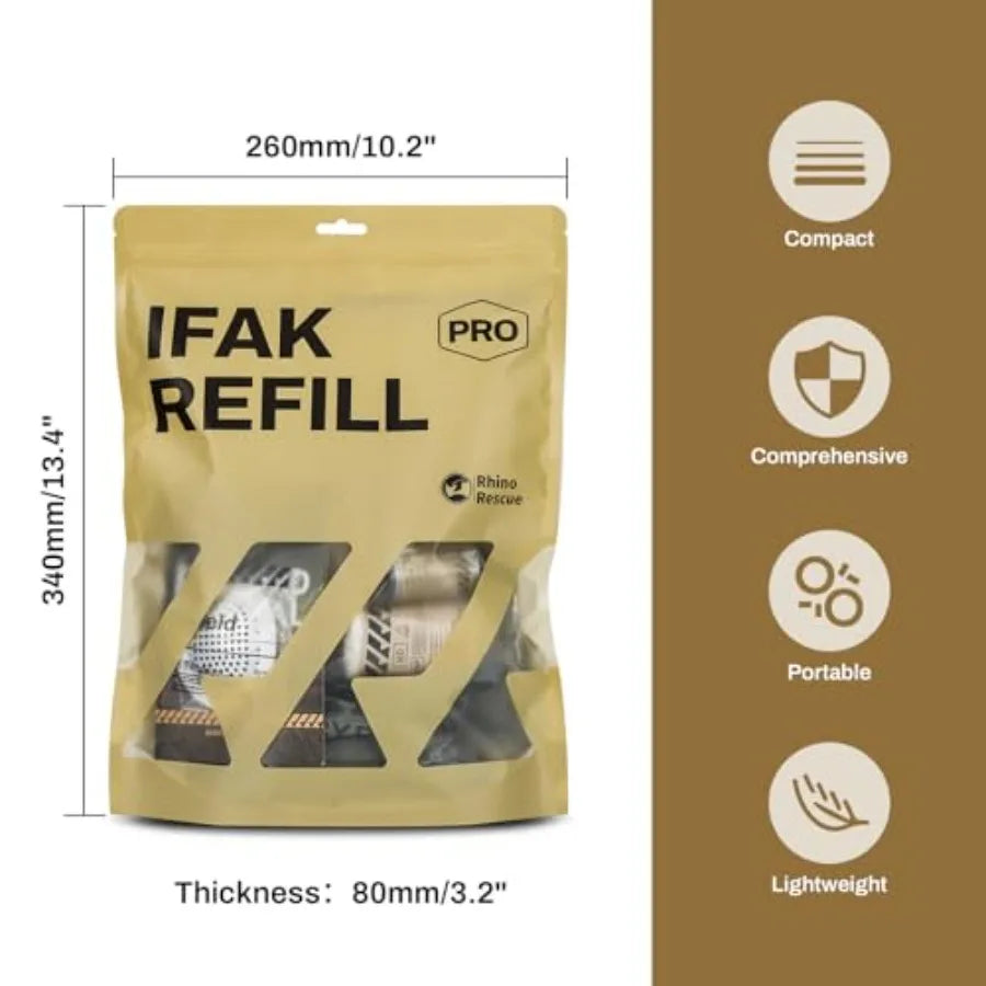 IFAK Refill Kit 17Pcs with CAT Gen-7 Tourniquet, Emergency Tactical First Aid Kit Medical plies, IFAK Trauma Kit Combat Pack fo