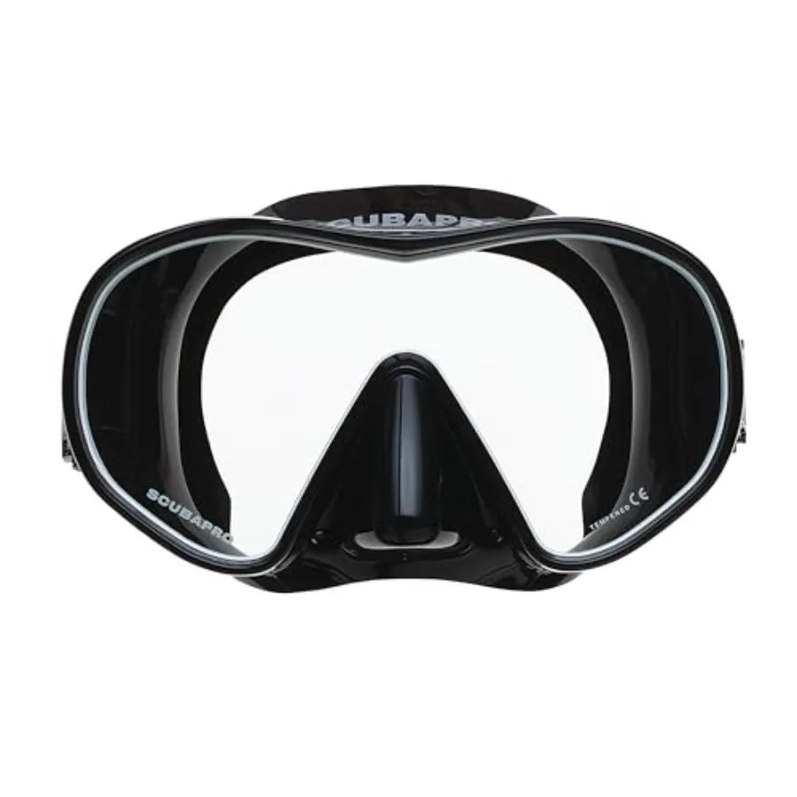 Solo Scuba Snorkeling Dive Mask for underwater exploration, silicone material, black color, wide field of view and anti-fog len