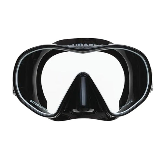 Solo Scuba Snorkeling Dive Mask for underwater exploration, silicone material, black color, wide field of view and anti-fog len