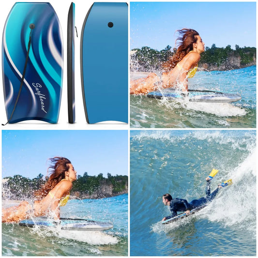41''/37''/33'' Lightweight Body Board for Beach, Surf Board with EPS Core, XPE Deck, HDPE Slick
