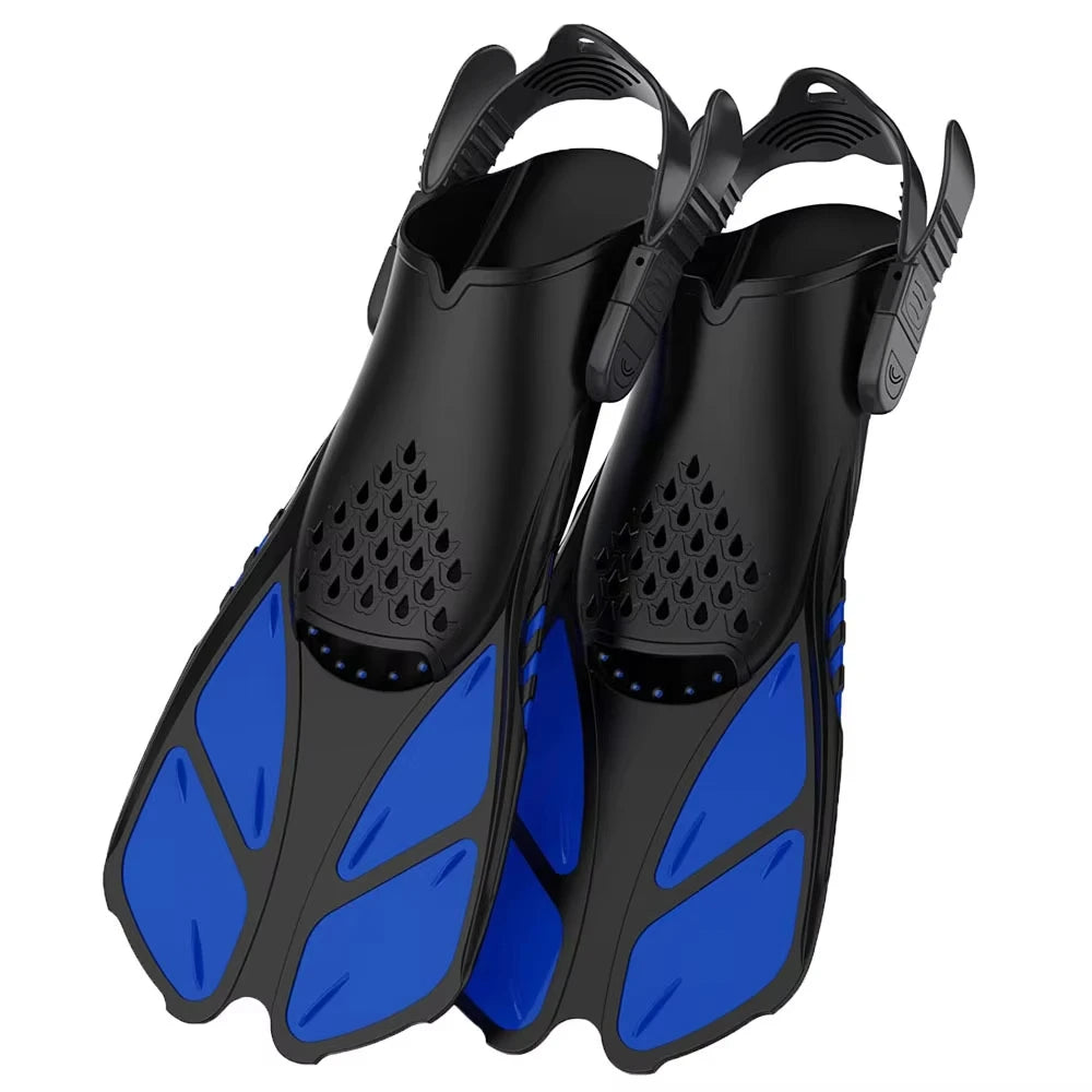 Adjustable Snorkel Fins for Adults and Teens Soft Silicone Diving Fins Comfortable Breathable Swim Fins for Snorkeling Diving 