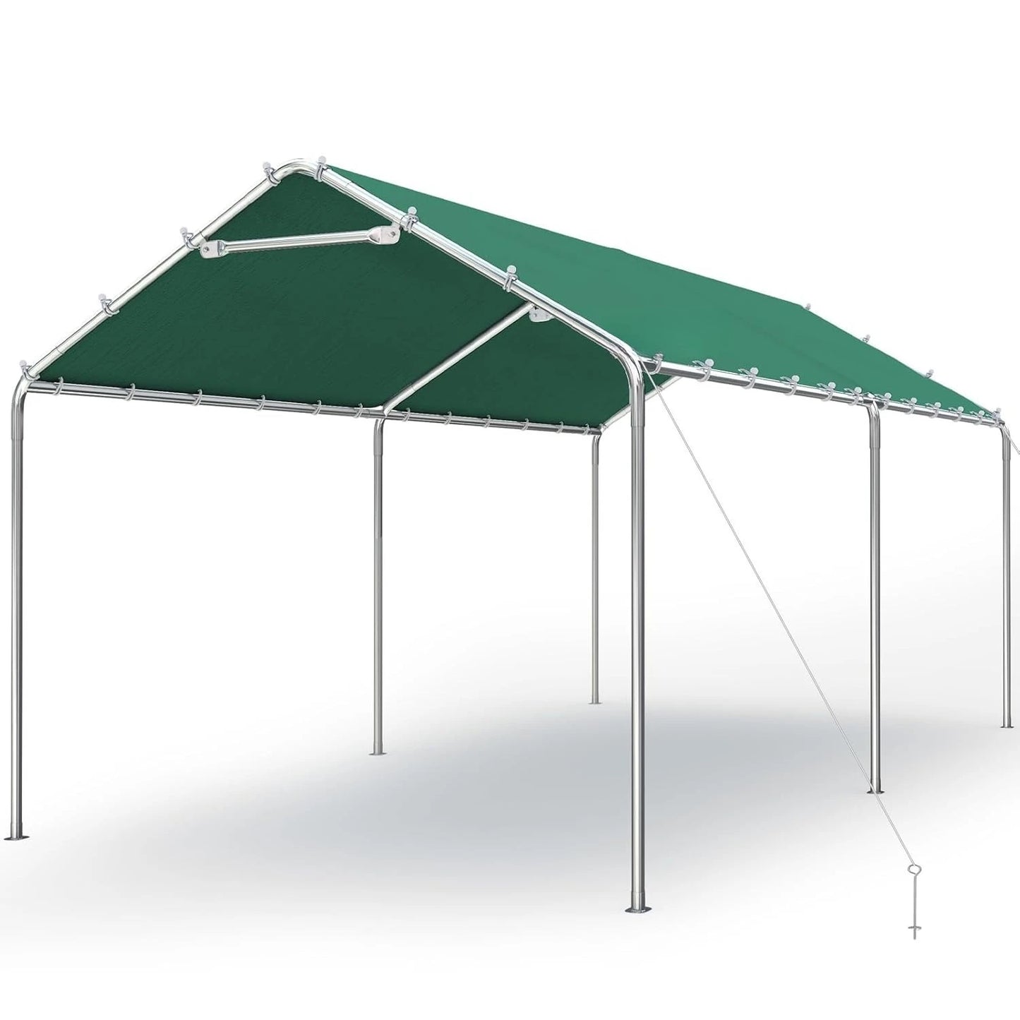 10x20 ft Heavy Duty Carport Canopy Galvanized Car Tent Outdoor Garage Boat Shelter with Reinforced Structure, No, Customized