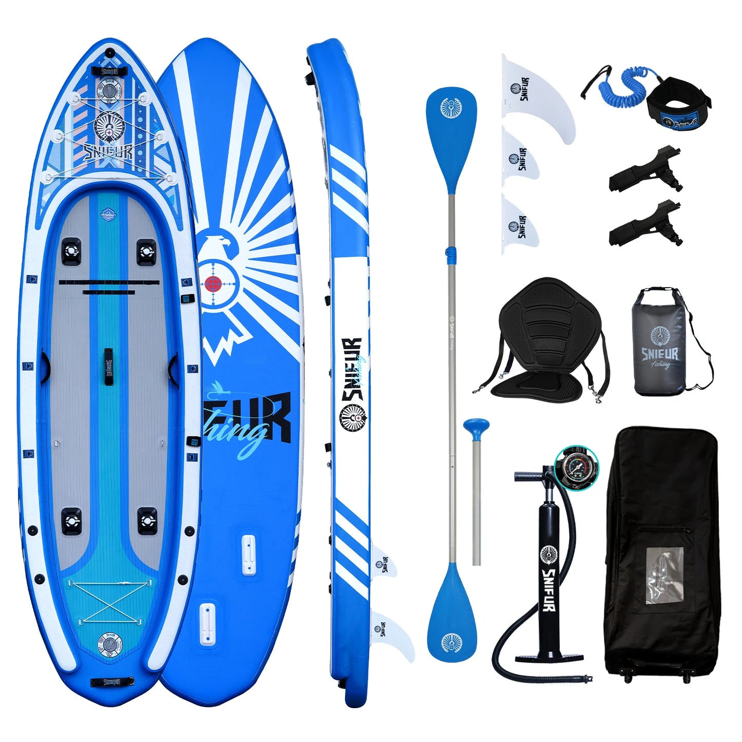 FUNWATER Inflatable Paddle Board Stand-Up Paddling Board Surfboard Non-Slip Water Sport Paddle Board With Accessory 335x92x20cm