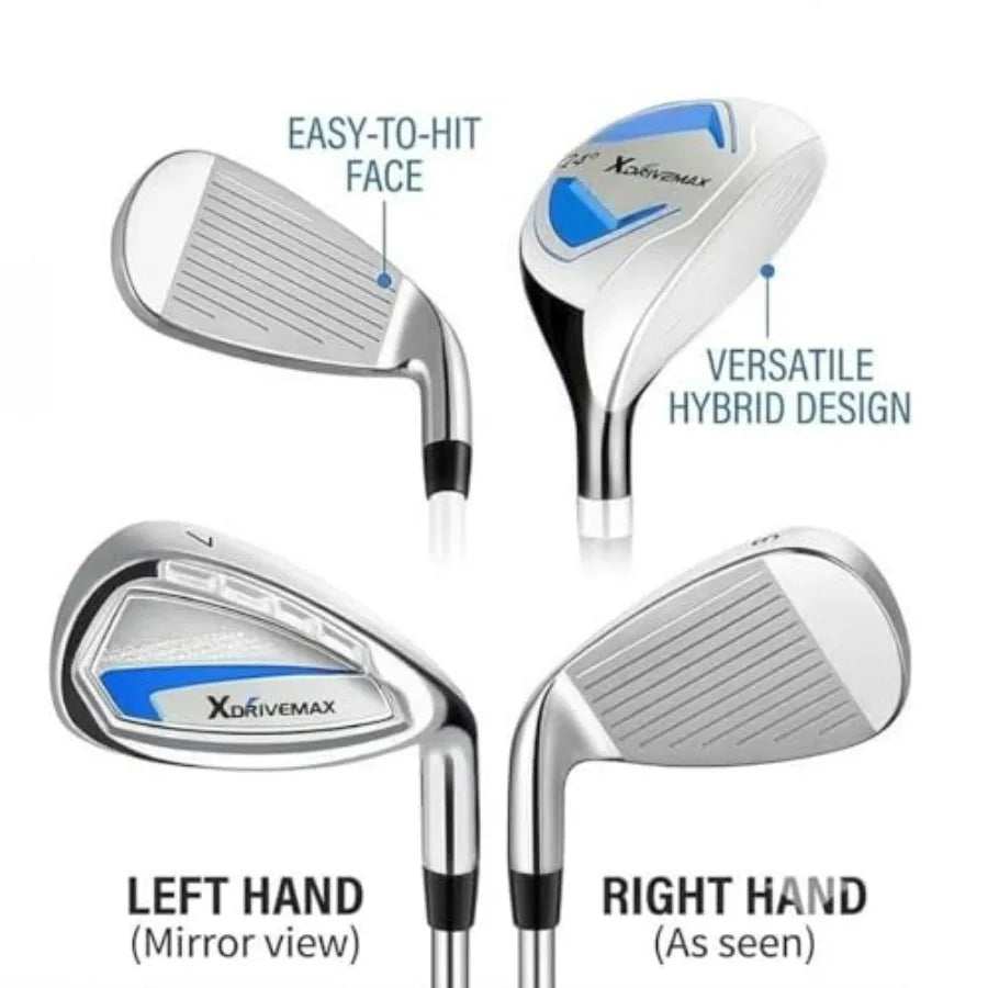 7-Piece Complete Golf Clubs Set for Men and Women /,Advanced Performance Set with Fairway Wood, Hybrid, Irons and Putter, Regul