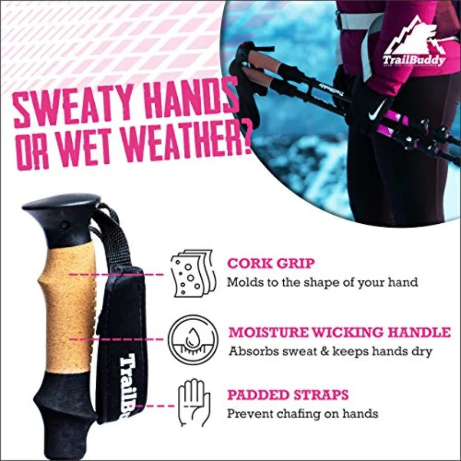 Trekking Poles Lightweight 7075 Aluminum Hiking Poles for Women, Men and Seniors Walking Sticks for Travel, Trails and Balance