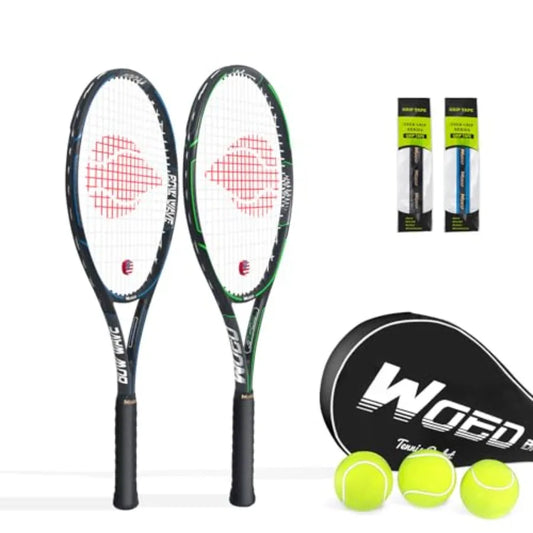 Adult 2 Player Tennis Racket Perfect for Beginner and Professional Players 27" Speed Tennis Racquet Include Overgrips Tennis Ba