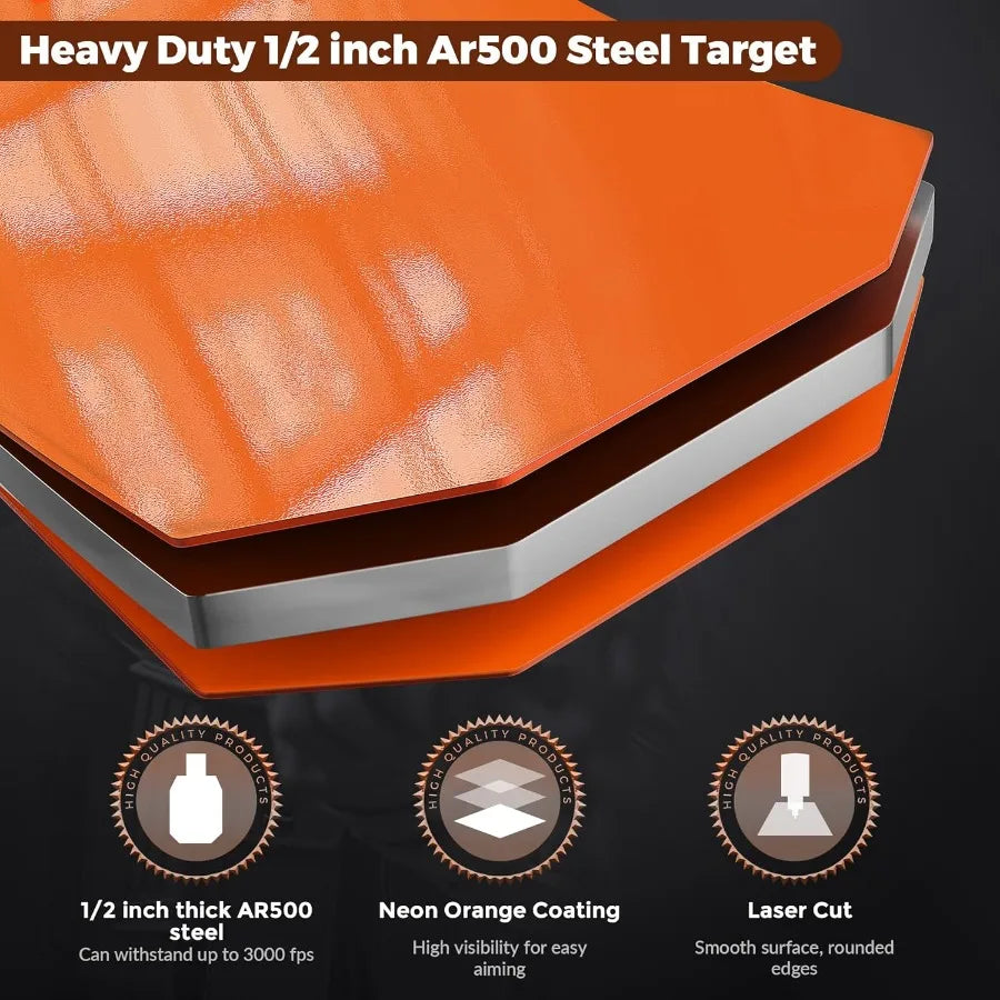 AR 500 Steel Target 1 2 Inch Thick Heavy Duty Steel Silhouette Target LaserCut Steel Plate Targets for Shooting Range Durable M