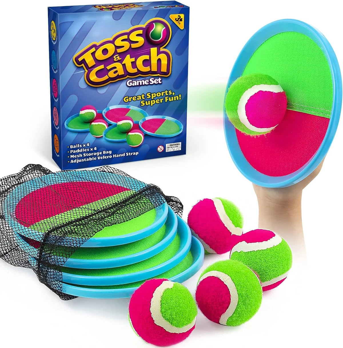 Ayeboovi Upgraded Toss and Catch Ball Set Outdoor Beach Yard Backyard Games, Kids Interactive Sports Toys Birthday Presents for Boys Girls 3-10 Years Old