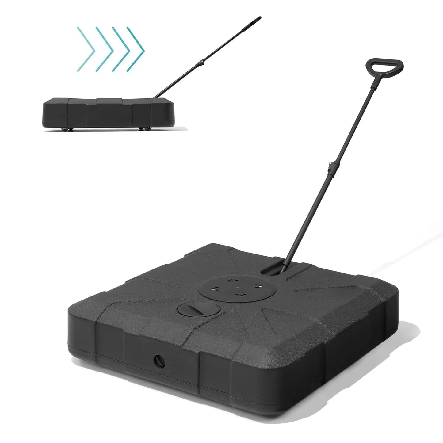 Outdoor Cantilever Umbrella Base with Wheels, 350 lbs Offset Patio Umbrella Stand, Water & Sand Filled Umbrella, Customized