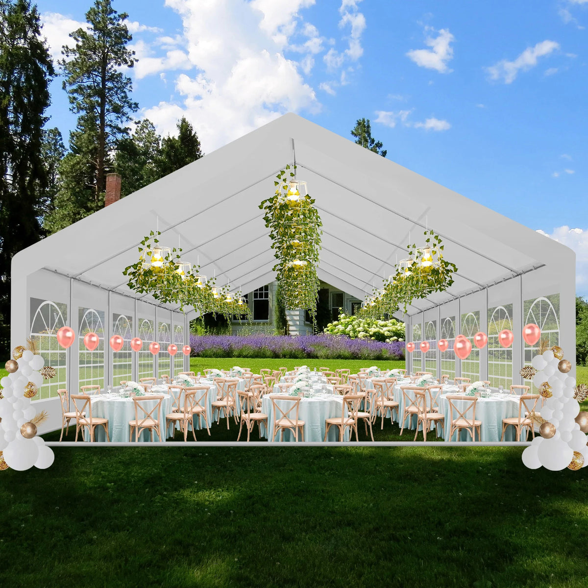20×40FT Party Tent Heavy Duty, Wedding Tent, Event Tent for Parties, with 8 Removable Sidewalls,20×40FT Tent Carpas para Fiestas