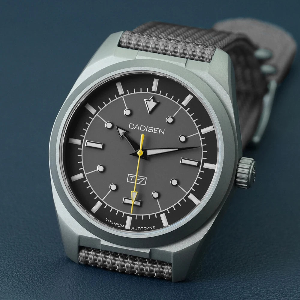 CADISEN TI-7 Autodyne Titanium Automatic Mechanical Watch Man Canvas Wristwatch MIYOTA 8215 Watches USA Warehouse Delivery