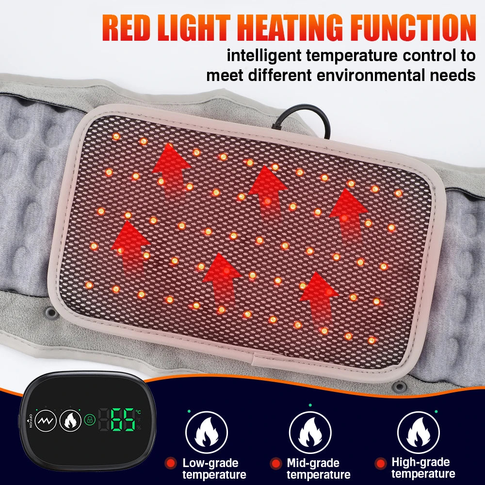 UK Inflatable Waist Brace Waist Fixed Belt Red Light Heating Vibration Massage Belt for Male and Female Air Traction Device