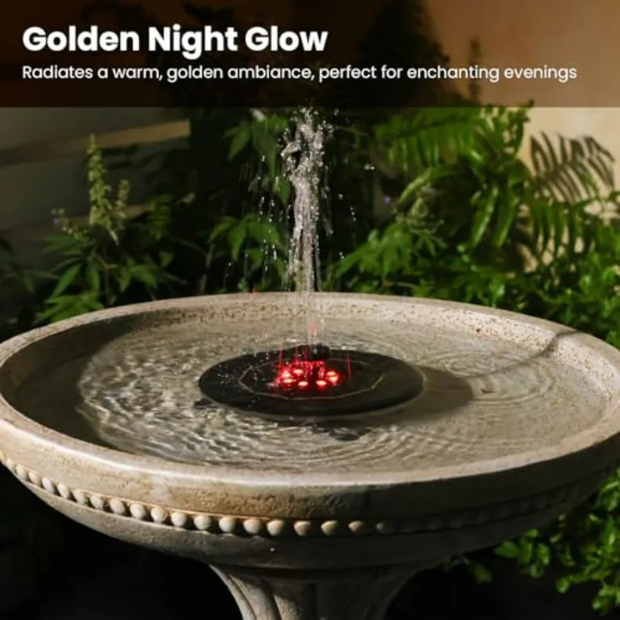24.02H Outdoor Water Fountain with LED Lights Italian Resin Garden Fountain for Patio Yard Weather-Resistant Cascading Waterfal