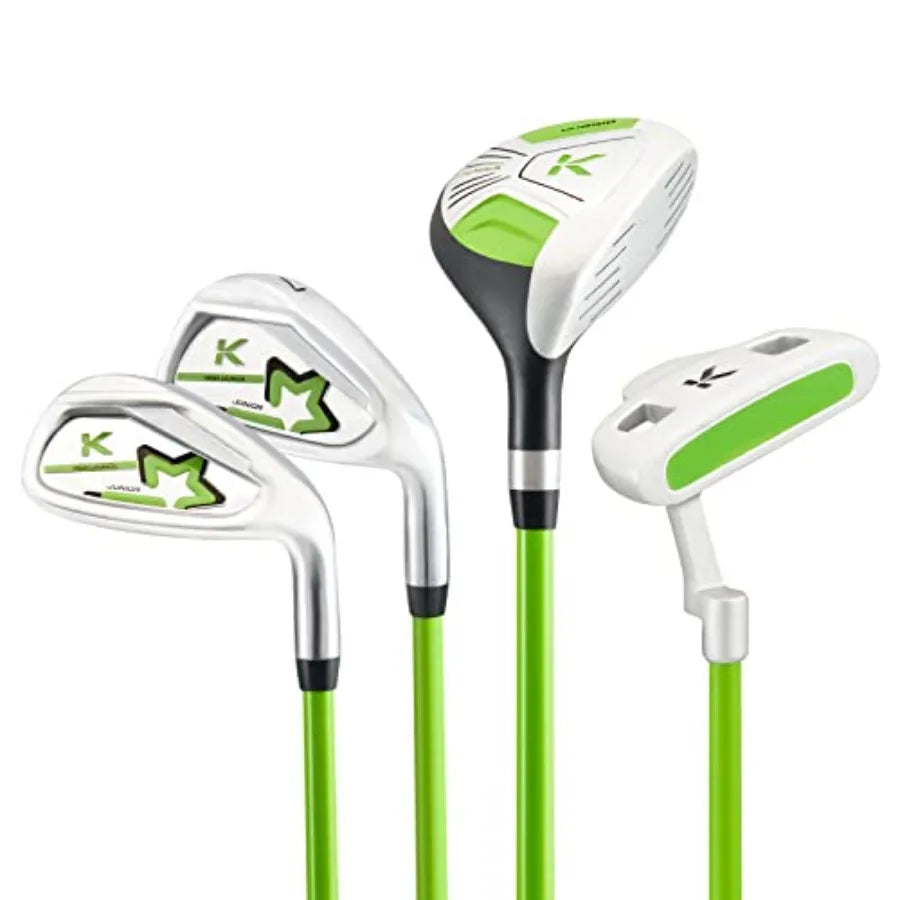 Junior Complete Golf Club Set for / Right Hand Includes Oversize Driver Irons Putter Head Cover Portable Golf Stand Bag Perfect