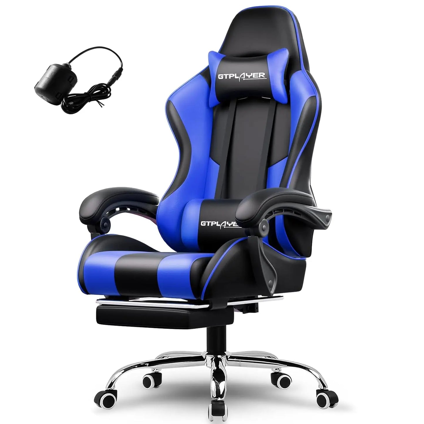 Gaming Chair, Computer Chair with Footrest and Lumbar Support, Height Adjustable Game Chair with 360°-Swivel Seat, Customized