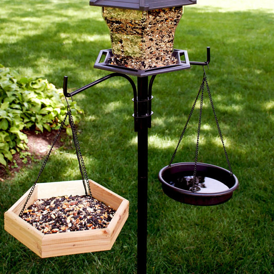 Red Cedar 2 in 1 Wild Bird Bath and Wild Bird Feeder, 4 lb. Capacity