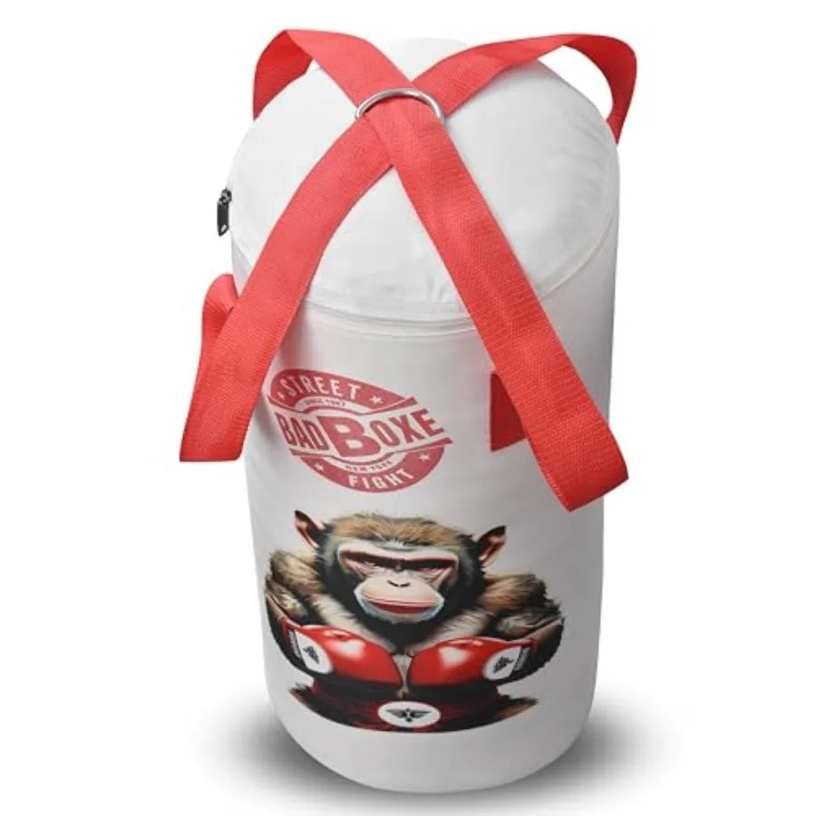 Junior 2FT punching bag set with mount hanger for boxing training MMA BJJ Muay Thai workouts; vinyl material black color includ