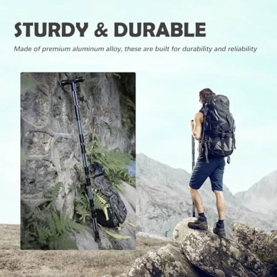 Hiking Tactical Stick Walking Staff, Portable Walking Sticks Trekking Poles Outdoor Multitool Camping Gear for Men Women