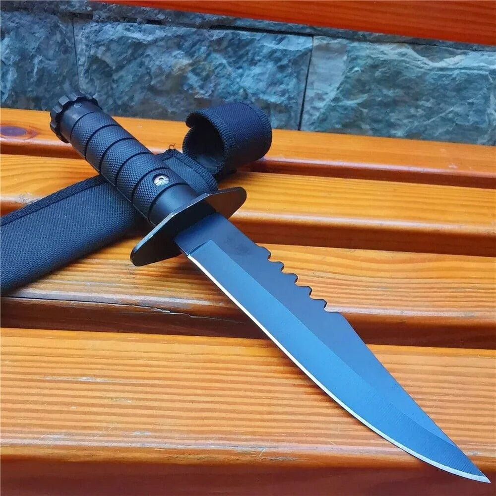 11.22 Inch Hand Forged Stainless Steel Camping Mountaineering Defense Knife Tool