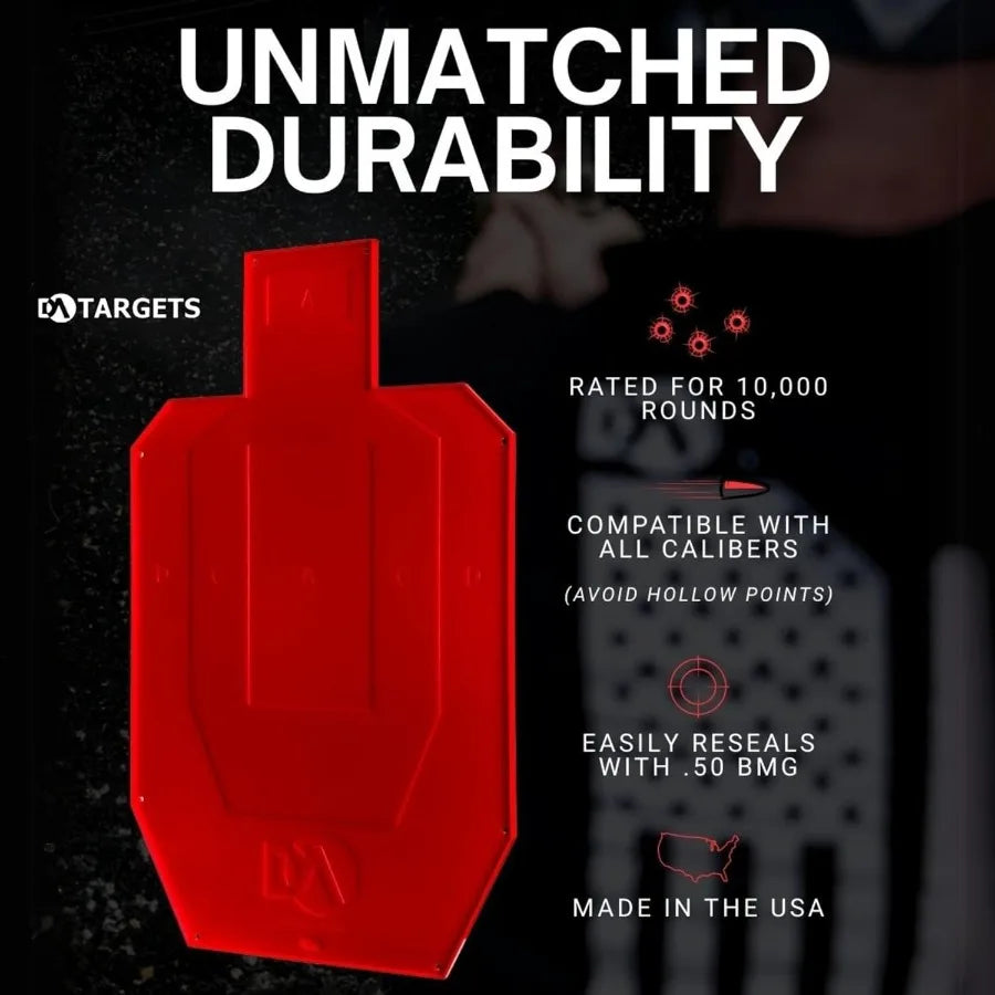 Full-Size Silhouette Target, Self-Healing, Color Changing, Reactive, Ricochet Free, Reusable, Weatherproof