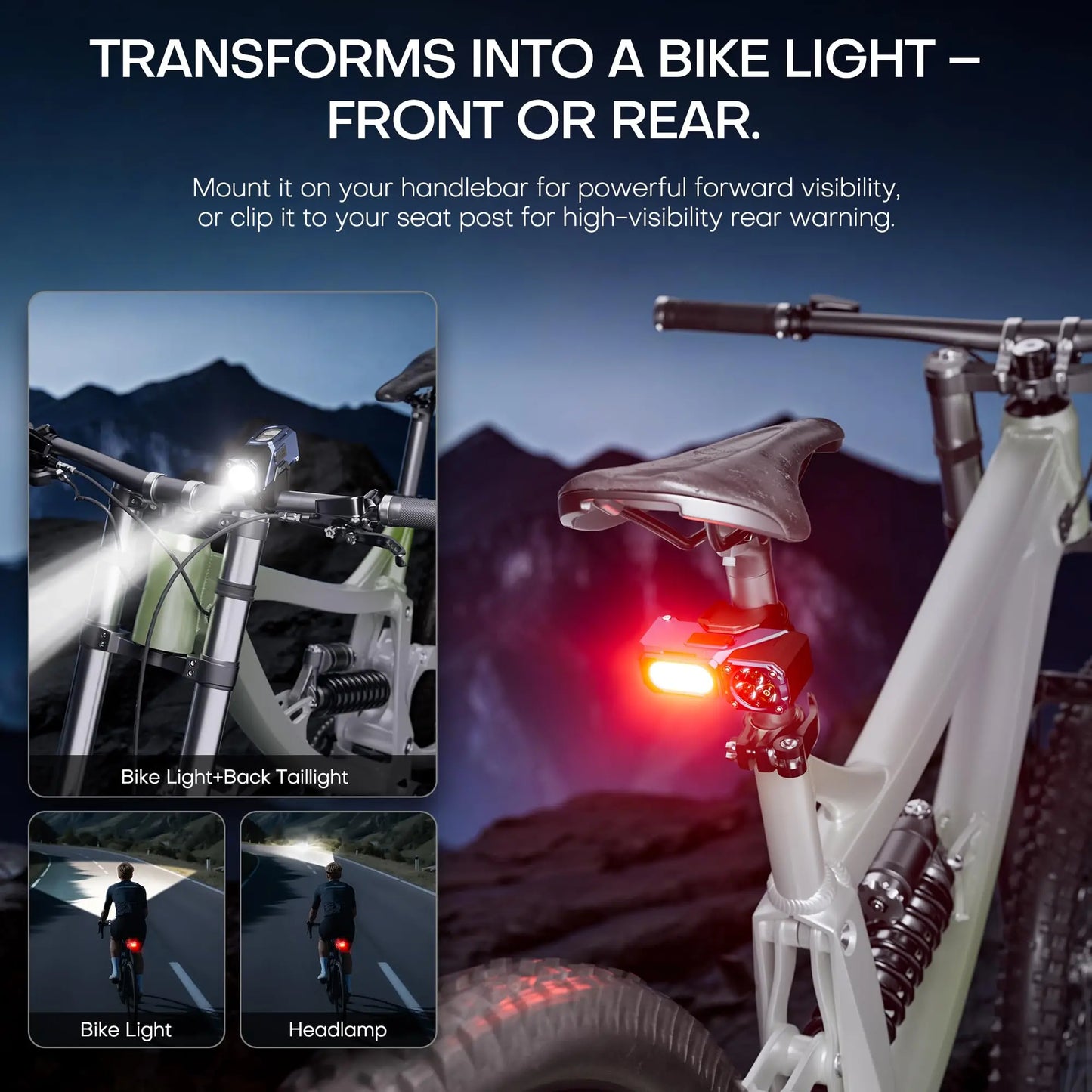 YEMAO Rechargeable EDC Flashlight,500LM Dual Light Sources Mini Torch with Red Light Sensor Headlamp Portable Pocket Flashlights