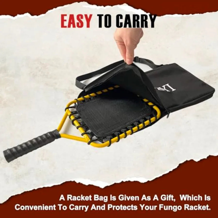Baseball Racket for Fly Balls Grounders and Line Drives - Softball/Baseball Fungo Bat for Coaches and Parents to Help with Auxi